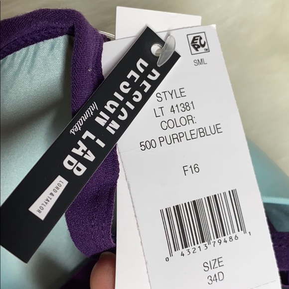 Design Lab Purple Lace Pushup Underwire Bra 34D NEW - Picture 6 of 6